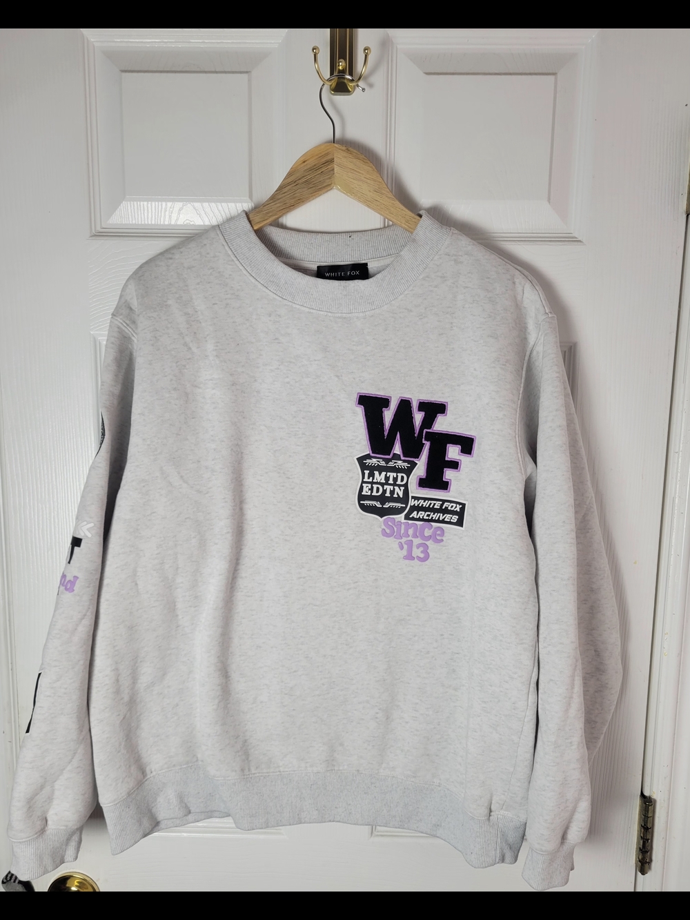 White Fox Boutique Archives Oversized Crewneck Sweatshirt Grey M/L*